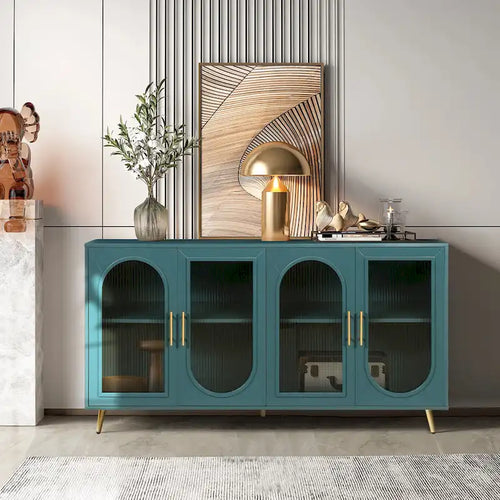 Wood TV Stand with Storage Cabinet