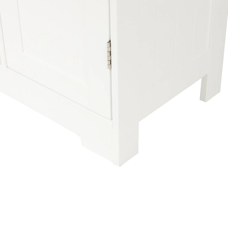Meuble de salle de bain blanc avec 4 tiroirs et une porte