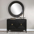 Meuble de rangement contemporain noir et bronze à 2 portes - 43 po