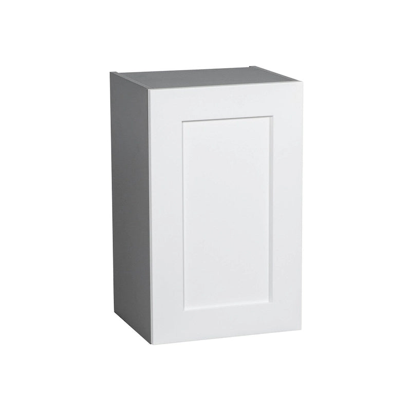 Meuble haut mural gris à porte unique avec étagère réglable, style moderne