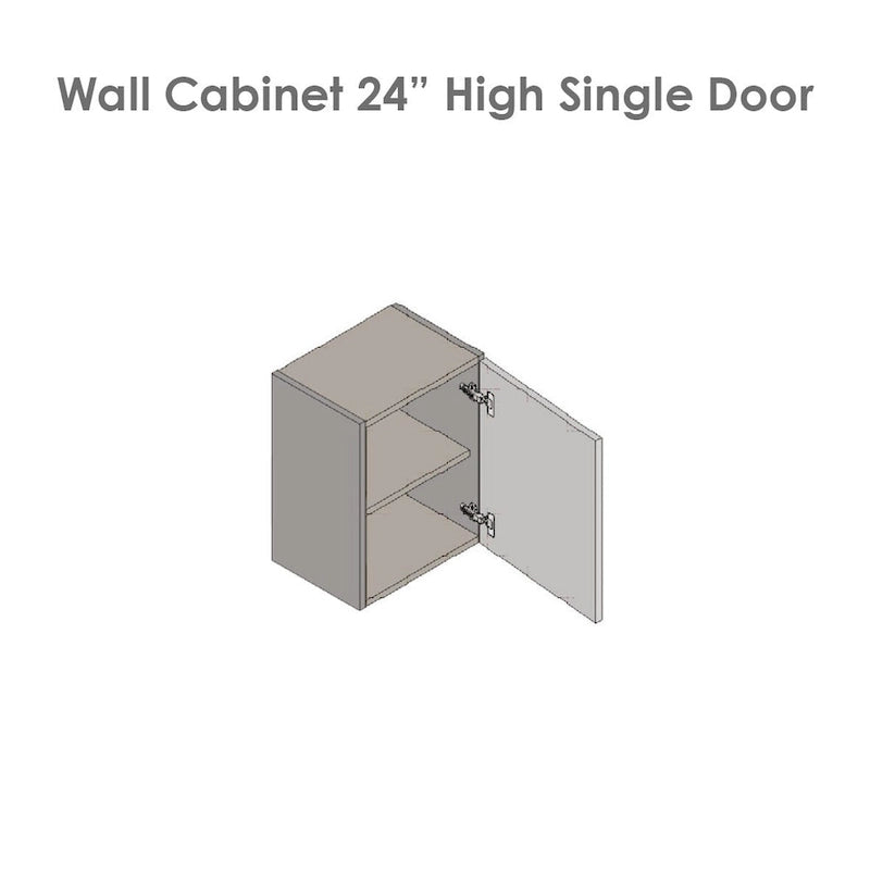 Meuble haut mural gris à porte unique avec étagère réglable, style moderne