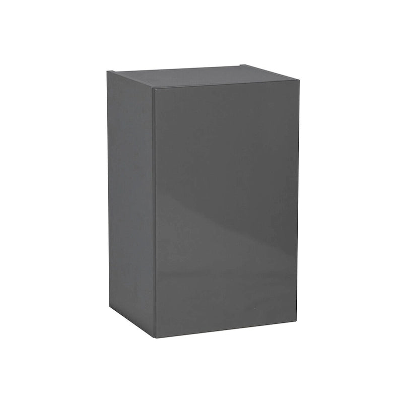 Meuble haut mural gris à porte unique avec étagère réglable, style moderne
