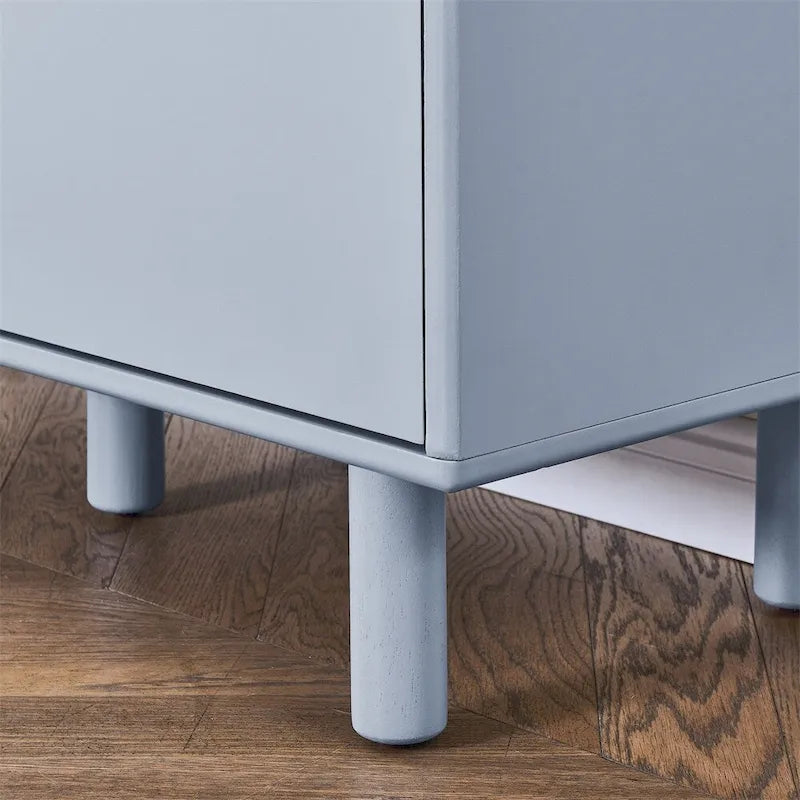 Meuble de rangement indépendant avec étagères ouvertes et pieds en bois massif blanc