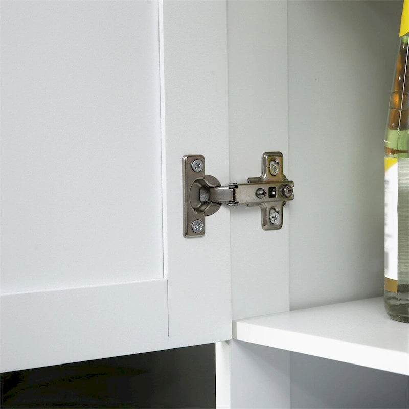 Grand meuble de rangement de cuisine blanc avec tiroir et portes à billes