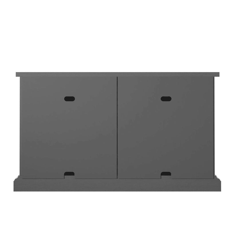 Bahut/Buffet gris antique à 4 portes avec portes en verre dépoli