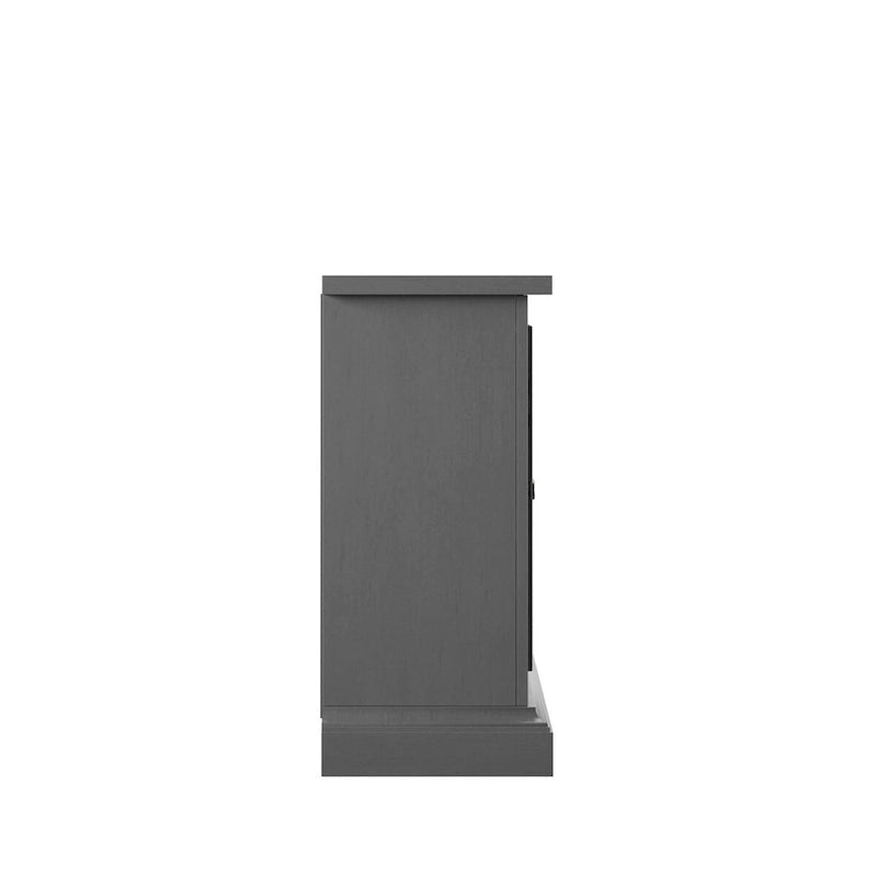 Bahut/Buffet gris antique à 4 portes avec portes en verre dépoli