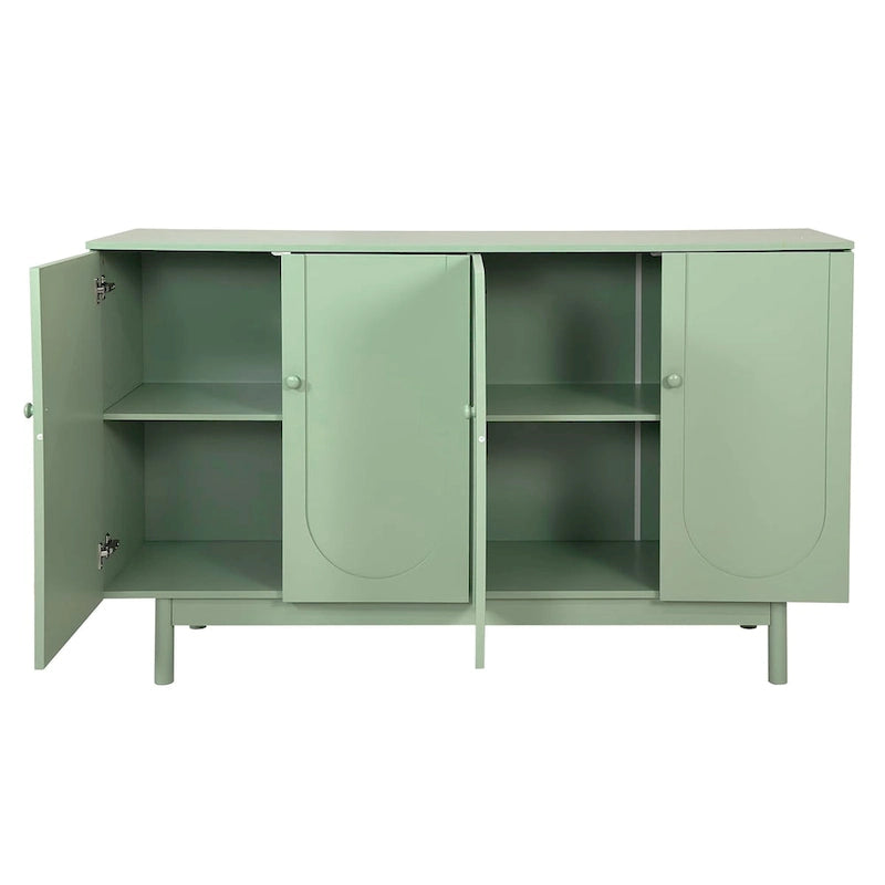 Meuble de rangement 4 portes Intaglio avec étagère réglable vert menthe