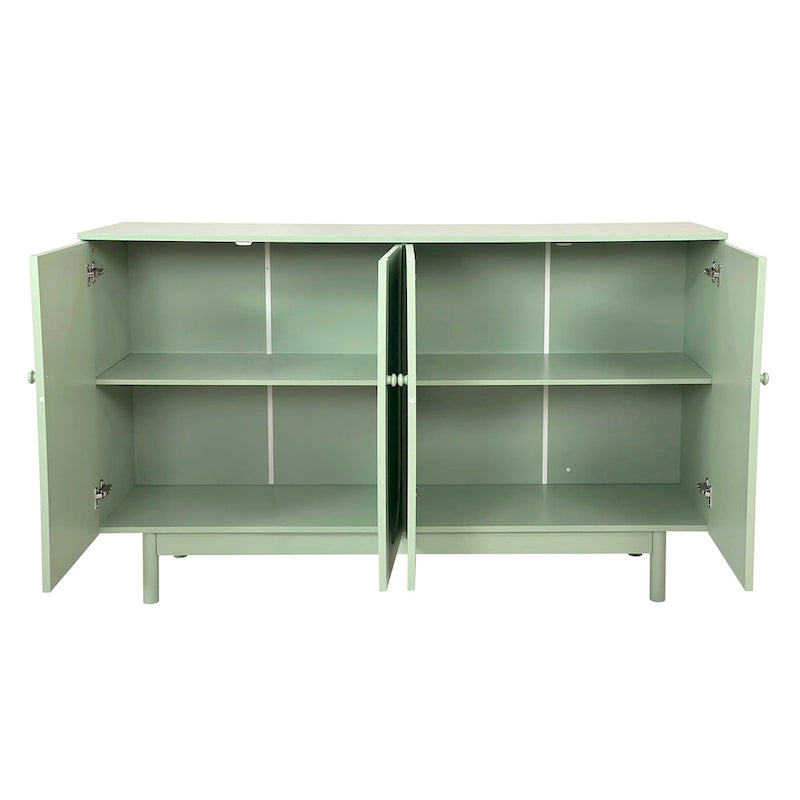 Meuble de rangement 4 portes Intaglio avec étagère réglable vert menthe