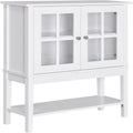 Bahut de salle à manger moderne avec portes vitrées et étagère ouverte
