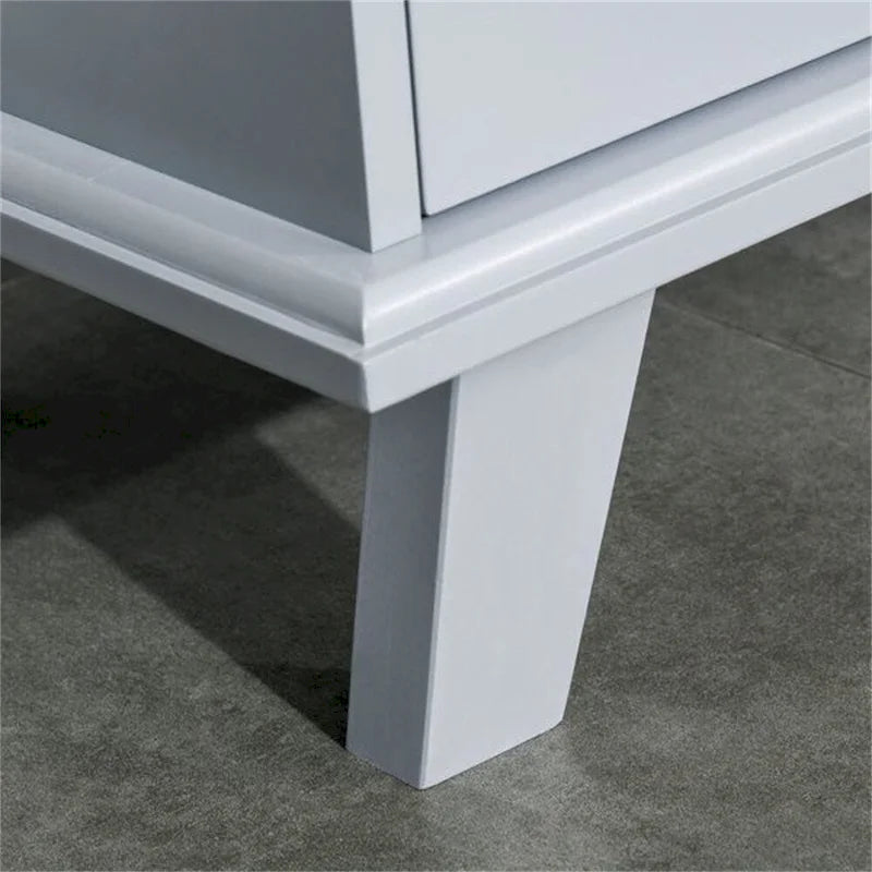 Meuble de rangement à deux portes en MDF gris style français avec portes à croisillons