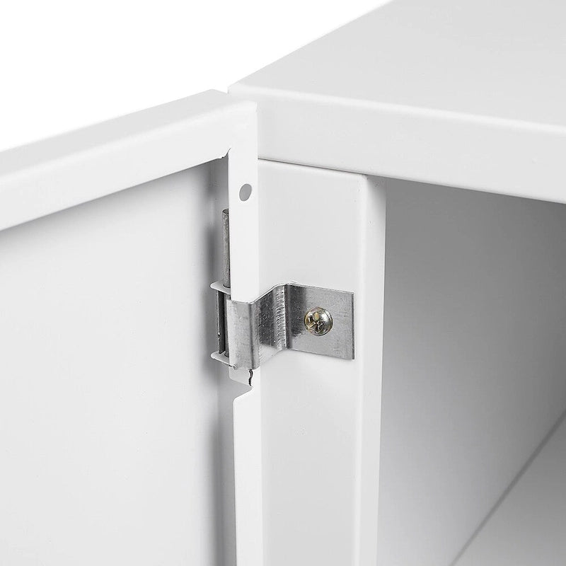 Meuble d'imprimante roulant blanc avec porte de rangement Étagère réglable sur roulettes