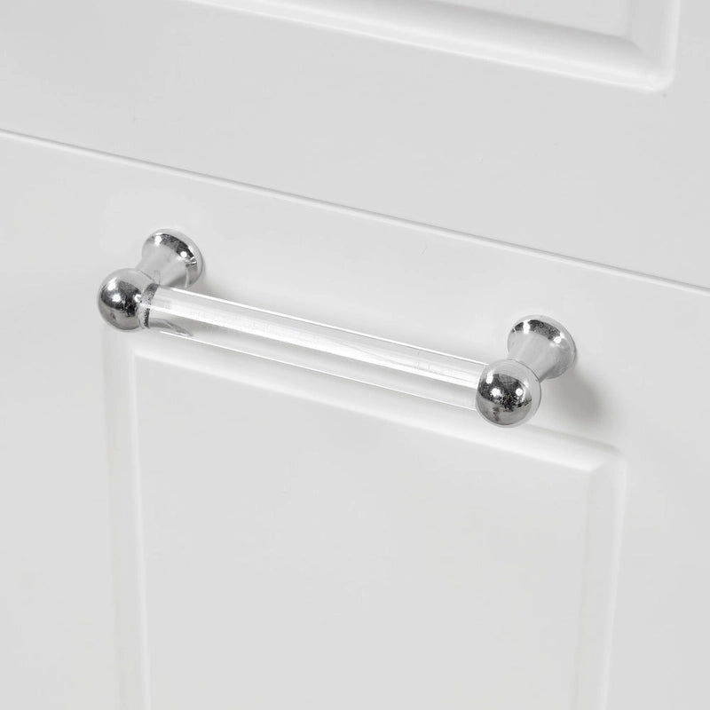 Meuble-lavabo de salle de bain blanc autoportant avec lavabo en céramique, deux tiroirs et porte en verre dépoli