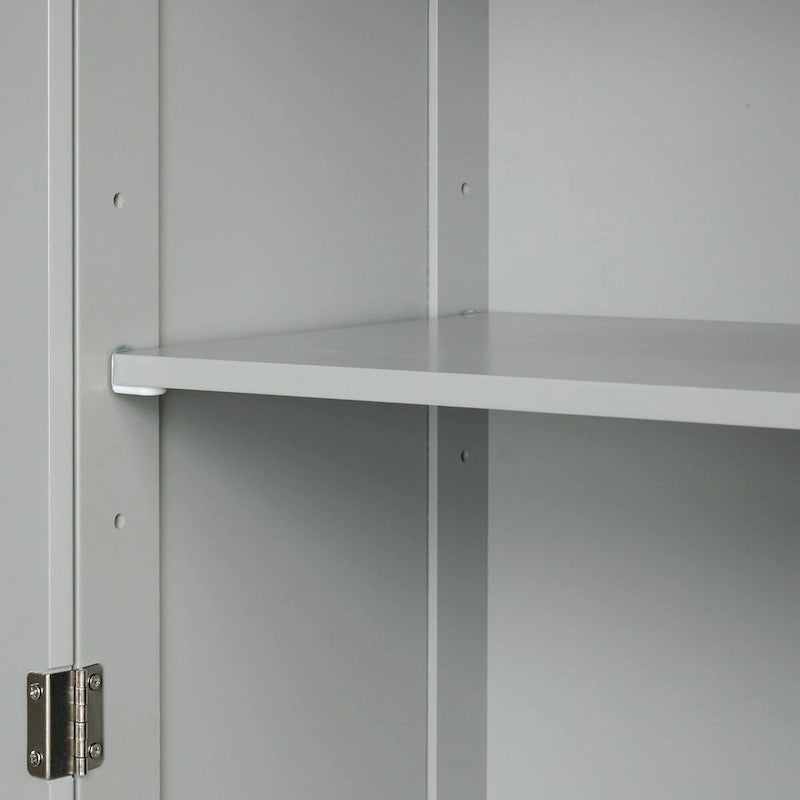 Meuble de rangement de salle de bain haut sur pied avec tiroirs, étagère réglable, noir