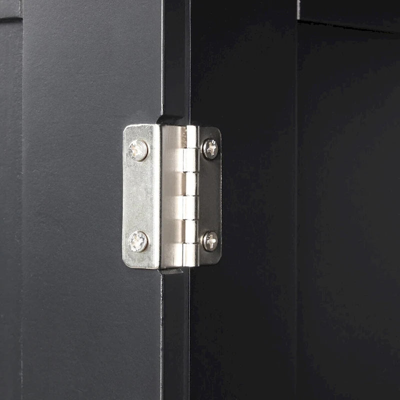Meuble de rangement de salle de bain haut sur pied avec tiroirs, étagère réglable, noir