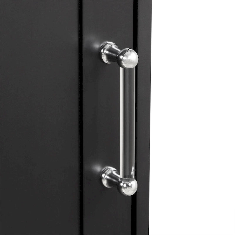 Meuble de rangement de salle de bain haut sur pied avec tiroirs, étagère réglable, noir